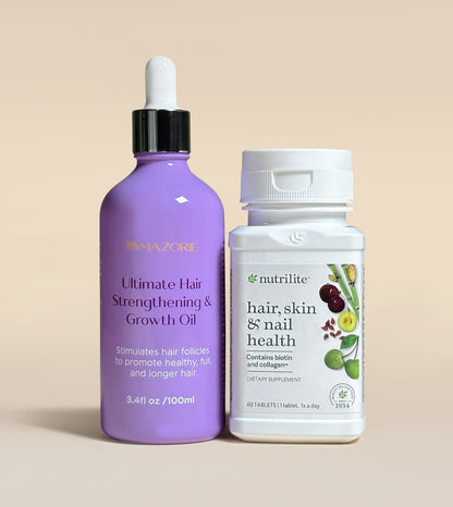 Ultimate Growth Oil & Hair Vitamins Bundle